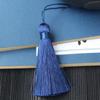 Borla de flecos con nudo chino de 8 cm, corta, regordeta, delicada, de rayón, para bolso de seda, colgante, cuerda, accesorios de bricolaje