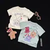 Roupas de bebê estilo coreano, blusas finas de verão para bebês, camisetas casuais e fofas para bebês, super adoráveis com estampas para o verão