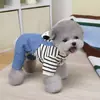 Ropa para Mascotas para Perros Pequeños Como Teddy y Pomerania, Ropa para Perros para Gatos, Abrigo de Algodón de Cuatro Patas de Mezclilla Cálido y Cómodo para Otoño e Invierno