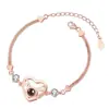 Pulsera 100 Idiomas Te Amo Estilo Coreano Simple Proyección de Una Línea Pulsera de Pareja Accesorios Personalizados para Mejor Amigo