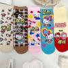 Calcetines de Verano Nuevos de Gato Kt de Media Pantorrilla para Niños y Bebés, Versátiles y Lindos Estilo Dibujos Animados Hello Kitty Absorbentes de Sudor y Desodorantes Calcetines Sin Costuras