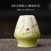 Conjunto de Chá Matcha Branco Rocha Mineral Conjunto de Quatro Peças Tigela de Chá de Cerâmica com Bico, Suporte para Batedor de Matcha, Ferramentas de Preparo de Chá