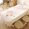 Mantel ovalado floral, lavable, impermeable, a prueba de aceite, mantel de comedor estilo ins, lujo ligero, sensación de alta gama, modelo nuevo 2025