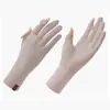 Luvas de Proteção Solar para Mulheres, Anti-UV para Dirigir, Tela Sensível ao Toque, Seda de Gelo Fina de Verão, Luvas para Ciclismo de Veículo Elétrico, Comprimento Médio