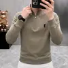 Sudadera de algodón pesado para hombre de 400 g, nueva moda otoño 2026 marca de tendencia sudadera con cuello alto bordado para hombre, al por mayor