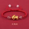 Pulsera de cuerda roja tejida a mano de plata pura S999 bebé suerte cuentas de la suerte cuerda de mano para pareja en el año de nacimiento