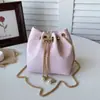 Bolso de hombro estilo coreano 2026, bolso tipo cubo de moda, lindo bolso de mano de moda de lunares nuevo de verano