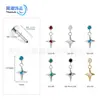 Pendientes de aleación de titanio F136 con deslumbrante colgante de circonita 5A, tachuelas para el cartílago, joyería de piercing de espiral interna más vendida en el extranjero