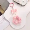 Nuevo Colgante Llavero de Coche con Lazo de Perlas Acrílicas Anillo de Color Caramelo Accesorios de Perla Decoración de Bolso