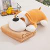Almohada Manta Perro Acostado Dos en Uno Manta de Siesta para Niños Cojín de Coche Manta de Aire Acondicionado Felpa Extraíble y Lavable