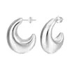 Pendientes de Cobre Hueco Exagerados de Alta Gama Transfronterizos Europeos y Americanos, Aretes de Tachuela Dorados con Forma de Media Luna, Pendientes para Mujer, Exclusivo de Amazon