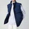 Chaleco de Algodón con Cuello Alto de Invierno para Hombre Color Sólido Versátil Moderno Casual Estilo Juvenil Universitario Chaqueta sin Mangas Venta al por Mayor