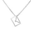Colgante geométrico antiguo Cat Ning, cadena corta para clavícula, estilo coreano, con carta de amor y circonita cúbica, collar para mujer