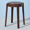Banqueta de Plástico Espessada Doméstica Sala de Estar Nórdica Banqueta de Mesa de Jantar Banco Alto Banqueta de Borracha Simples Moderna Banqueta Redonda da Moda Cadeira
