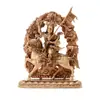 Zangcun "Estatua de Buda Rey Gesar" Escultura de Bronce "Protector Rey Gesar" Adorno de Estatua Pequeña de Bronce Portátil 5 pulgadas