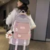 Mochila Escolar para Chicas de Secundaria, Estilo Japonés Ins, Mochila Versátil con Bloques de Color para Preparatoria Universitaria, Mochila para Estudiante Universitario con Diseño de Nicho