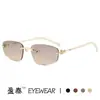 2026 Nuevas Gafas de Sol Poligonales Sin Marco con Borde Cortado Gafas de Sol Ins de Celebridad Europeas y Americanas Gafas de Sol de Moda y Únicas