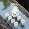 Conjunto de Vinho Cerâmico Pote de Vinho Antigo Copos Pequenos de Vinho Copos de Saquê Copos para Beber Copos Domésticos para Baijiu Decantador Copos de Uma Mordida