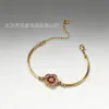 Pulseira de Aço Inoxidável Flor de Cinco Folhas com Zircônia Liga Eletrodepositada 18K com Strass Pulseira da Moda para Celebridade da Internet Pulseira Versátil Personalizada