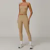 Traje de fitness sin costuras de alta elasticidad con mangas largas y tirantes, combinable libremente, adecuado para correr, yoga y uso casual