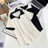 Verano 100.00kg talla extra nuevo color retro cuello POLO manga corta camiseta para chica gordita solapa camiseta chaqueta 6515
