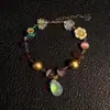 Pulsera con Colgante de Copo de Nieve y Gota de Agua Vintage Diseño de Nicho Pulsera de Cuentas Versátil Joyería de Alta Gama para Mujeres
