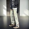 Pantalones casuales de corte limpio y estilo Vibe, de color liso, con microcuerno, estilo americano, holgados, de pierna ancha y aspecto ajustado para hombre