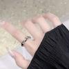 Diseño de Nicho de Hombre Estrella Esmalte Oscuro Oscuro ins Viento Frío Anillo de Pareja Estrella Personalidad de Alto Nivel Anillo Abierto