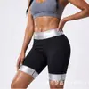 Suministro Exclusivo Transfronterizo de Pantalones Cortos Deportivos Ajustados para Fitness Inductores de Sudoración de Cintura Alta Control de Abdomen con Película Plateada para Sauna