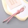 Colgante Llavero de Cuero Tejido a Mano para Coche, Colgante Simple y Versátil Corto para Bolso de Teléfono Móvil, Lanyard Pequeño Regalo