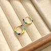Diseño de nicho personalizado de color contrastante, arete geométrico, moda retro, sentido elevado, hebilla para la oreja, joyería simple y nueva para la oreja 7276