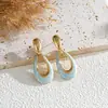Pendientes de Aro Ovalados Estilo Retro de Hong Kong, Moda de Alta Gama, Pendientes Largos Elegantes y Únicos, Pendientes Huecos Elegantes y Sofisticados para Mujer