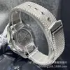 Novo relógio masculino com pulseira de malha luminosa, relógio mecânico totalmente automático masculino simples e estiloso