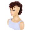 Peluca de Cresta de Gallo Europea y Americana Transfronteriza Peluca Mohicana Esponjosa Cabello Afro Pequeño Rizado Corto Rizado Fibra Química Gorro Peluca Mohawk