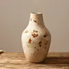 Vaso de cerâmica vintage rachado, cerâmica artesanal, estilo rústico, com duas alças, vaso decorativo para rooms decoradas