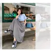 Saia Yamamoto Plissada Estilo Japonês com Design Moderno, Cintura Elástica, Saia Evasê Emagrecedora, Estilo de Hong Kong, Vibe Relaxada, Meia-Saia Única