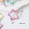 Fecho de mola pentagrama pequeno perolado colorido liga de zinco acessórios de joia material de chaveiro de contas DIY pingente
