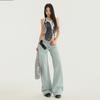 ¡25º cumpleaños! Pantalones Retro Estilo Americano Spice Girl Holgados de Pierna Ancha Combinan con Todo Aspecto Delgado Jeans de Pierna Recta Arrastrando