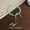 Pulsera de zorro azul hielo estilo chino, diseño retro antiguo con personalidad, pulsera de paz que combina con todo para mujer.