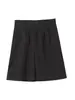 Shorts para mujer primavera cintura alta adelgazantes línea A pierna ancha pantalones casuales cropped pantalones de traje nuevos adelgazantes negros 2024