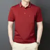 Camisa POLO 2023 para hombre, verano, manga corta, camiseta casual de algodón mercerizado, transpirable, camisa para hombre, entrega de una sola pieza