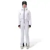 Macacão de esqui feminino sob medida, impermeável e quente, macacão de neve profissional slim-fit, macacão de neve elástico de peça única