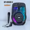 Modelo Popular Alto-falante Bluetooth Portátil de 6,5 polegadas com Luzes Coloridas para Karaokê, Microfone para Comércio Exterior, Áudio Bluetooth para Dança de Praça
