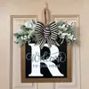 Decoración Personalizada para Puerta Principal Transfronteriza de 26 Letras, Cartel para Puerta, Arreglo de Accesorios, Artesanías de Madera, Adornos Colgantes