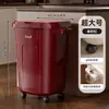 Cubo de basura para el hogar, contenedor de almacenamiento móvil de gran capacidad con ruedas para sala de estar, baño y inodoro, cesta de basura engrosada