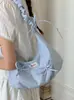 Bolsa de Axila Estilo Coreano de Nicho Nova Primavera Bolsa de Mão Plissada com Laço para Mulheres Bolsa Nuvem de Ombro Único
