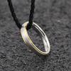 Anillo de acero de titanio con arco eléctrico, dorado y circón, directo de fábrica, de acero inoxidable, para amantes de hombres y mujeres, anillo chapado en oro para mujer