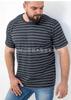 Camiseta de manga corta para hombre, estilo clásico de verano a rayas con cuello redondo, para uso diario, para Europa y Estados Unidos, 2025