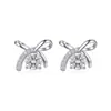 Brincos Laço Moissanita Prata de Lei S925 para Mulheres, Luxo Acessível, Brincos Femininos de Alta Qualidade, Brincos Elegantes Versáteis, Vendas Diretas