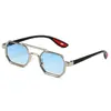 Gafas de sol de metal de doble puente, armazón pequeño, para hombre, de negocio transfronterizo, para exteriores, anti-ultravioleta, gafas poligonales personalizadas